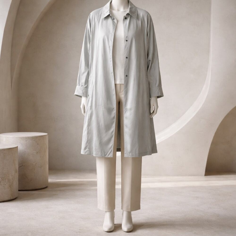 Zara Long Open Cardigan Gray Womens Size Small NWT